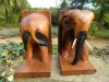 Wooden Elephant Bookend - Stained