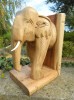 Wooden Elephant Bookend - Natural