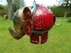 Metal Hanging Animal Tealight Holder - Red Elephant