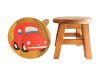 Childrens Wooden Stool - Red Car