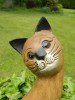 Wooden Cat Carving - Large Cat With Head On Side