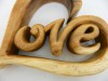 Wooden Word Art Carving - Love Heart