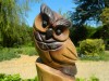 Wooden Owl Carving - Horned Owl on Totem