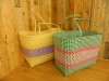 Handmade Recycled Plastic Multi Use Woven Bag -  Yellow & Green