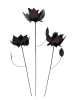 Metal Rose on 1m Stick - Set of 3 - Bronze