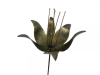 Metal lily on 1m Stick - Set of 3 - Gold