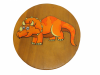Childrens Wooden Stool - Orange Triceratops