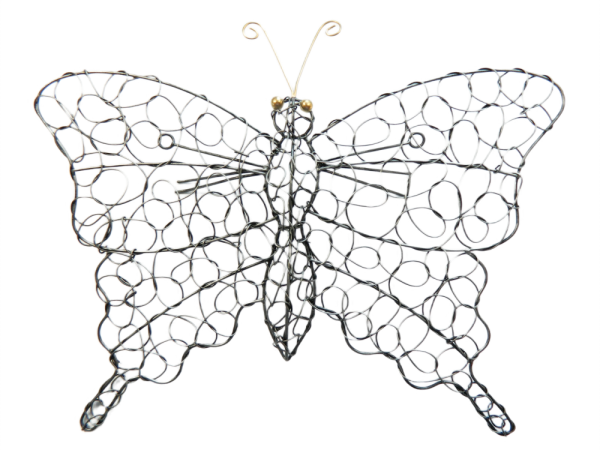 Silver Wire Butterfly Wall Art - Large