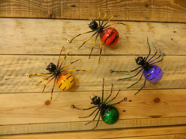 Hand Made Metal Spiders