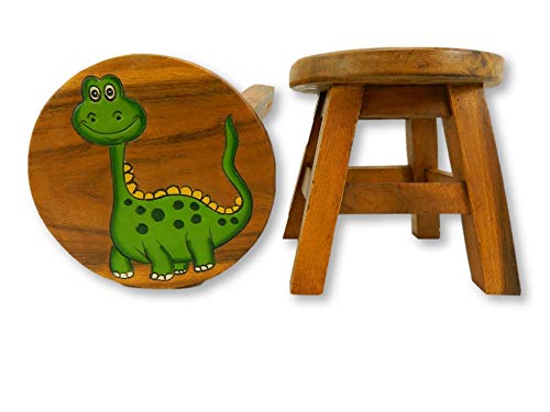 Childrens Wooden Stool - Comic Dinosaur