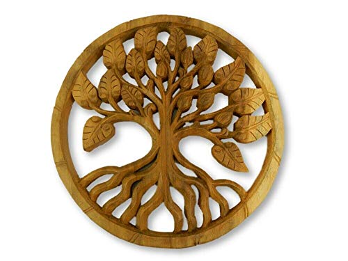 Wooden Tree Of Life Plaque -  Leaf