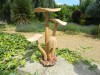 Hand Carving Wooden Mushroom Toad Stool - 20cm