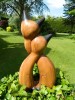 Wooden Cat Carving - Large Cats In Love