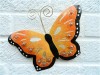 Metal Butterfly Wall Art - Orange - Set of 3