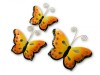 Metal Butterfly Wall Art - Orange - Set of 3