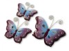 Metal Butterfly Wall Art - Purple - Set of 3