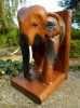 Wooden Elephant Bookend - Stained