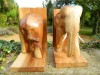 Wooden Elephant Bookend - Natural