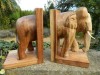 Wooden Elephant Bookend - Natural