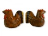 Wooden Pair Of Animals - Pair of Painted Chickens