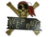 Pirate Skull And Crossbone Hanging Keep Out Sign - Bandana