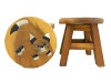 Childrens Wooden Stool - Cat Natural