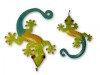 Metal Wall Art Gecko - Green/Blue - Set of 2