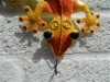 Metal Wall Art Gecko - Orange/Yellow - Set of 2
