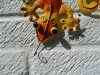 Metal Wall Art Gecko - Orange/Yellow - Set of 2