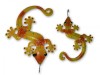 Metal Wall Art Gecko - Orange/Yellow - Set of 2