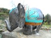 Metal Standing Animal Tealight Holder - Silver Elephant