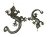 Metal Wall Art Gecko - Silver - Set of 2