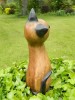 Wooden Cat Carving - Large Cat With Head On Side