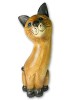 Wooden Cat Carving - Large Cat With Head On Side