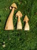 Wooden Closed Cup Mushrooms - Set of 3