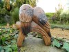 Wooden Owl Carving - Owls In Love