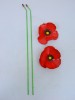 Metal Red Poppy - Two Flowers