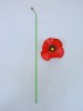 Metal Red Poppy - Single Flower