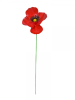 Metal Red Poppy - Single Flower