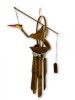 Hand Carved Bamboo Windchime - Crane With Babies Design