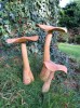 Wooden Flat Mushrooms Natural - Set of 3