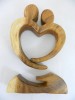 Wooden Word Art Carving - Abstract Heart Lovers