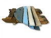 Wooden Folding Table Shabby Chic Furniture - Collapsible Table Fish - Blue