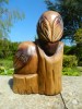 Wooden Owl Carving - Owls On Stump