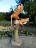 Hand Carved Humming Bird - Double on Parasite Wood