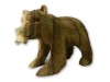 Wooden Carving of Bear with Fish - Natural Finish