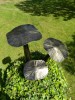 Gold Flat Metal Mushroom - Set of 3