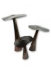 Bronze Flat Metal Mushroom - Set of 3