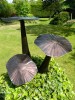 Bronze Flat Metal Mushroom - Set of 3