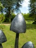 Large Silver Closed Cup Metal Mushroom - Set of 3